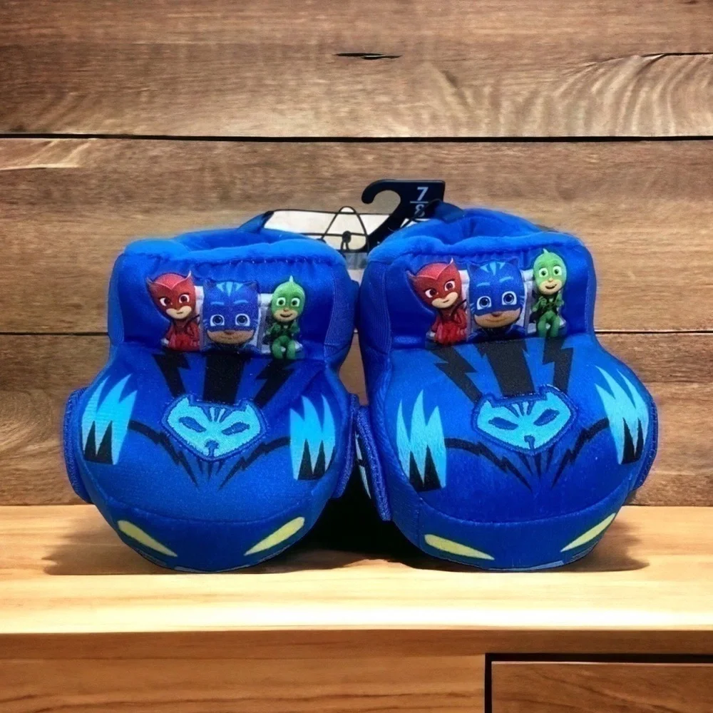 PJ Masks Slipper Cars NWT 7/8 Kids Boys Slip On Blue Nickelodeon
